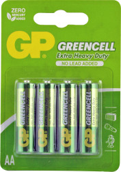 GP BATTERIES 'Greencell' Extra Heavy Duty Batteries - Zinc Chloride