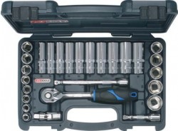 KS TOOLS 'CHROMEplus®' 3/8" Drive Regular & Deep Socket Set 