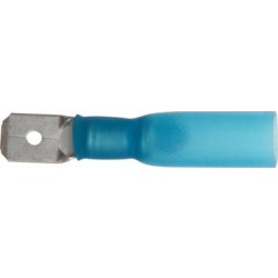 Blue Heat Shrink Terminals, Adhesive Lined - Push-on Males