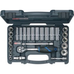 KS TOOLS 'CHROMEplus®' 3/8" Drive Regular & Deep Socket Set 