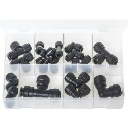 Assortment Box of JG 'Speedfit' Push-Fit Tube Couplings - Elbows & Tees, Metric