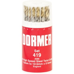 DORMER PRAMET 'A002' HSS Jobber Twist Drill Set - Metric Set No. '419'