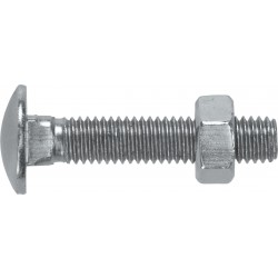 Coach Bolts with Steel Nuts, Cup Square Head - Metric, Fully Threaded