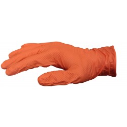 Orange HD Diamond Grip Nitrile Gloves