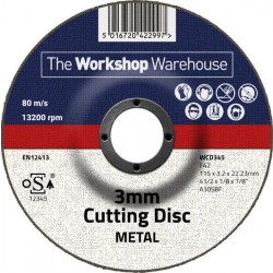 The Workshop Warehouse 3 mm Cutting Disc - Depressed Centre