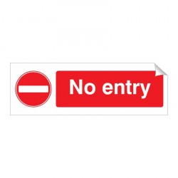 No Entry 120 x 360mm Sticker