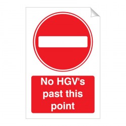 No HGV's Past This Point 240 x 360mm Sticker
