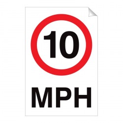 10 MPH 240 x 360mm Sticker