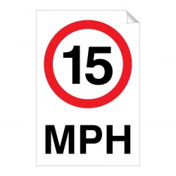 15 MPH 240 x 360mm Sticker