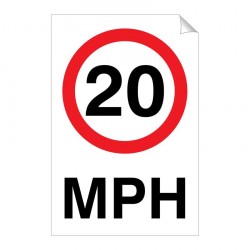 20 MPH 240 x 360mm Sticker