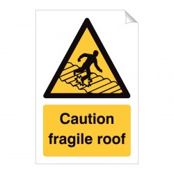 Caution Fragile Roof 240 x 360mm Sticker