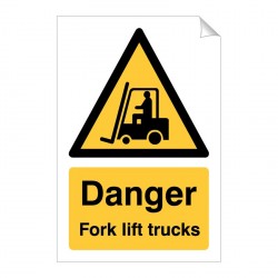Danger Fork Lift Trucks 240 x 360mm Sticker