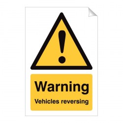 Warning Vehicles Reversing 240 x 360mm Sticker