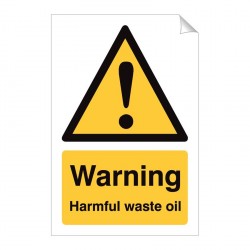 Warning Harmful Waste Oil 240 x 360mm Sticker