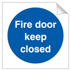Fire Door Keep Closed 120 x 120mm Sticker