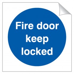 Fire Door Keep Locked 120 x 120mm Sticker