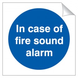 In Case Of Fire Sound Alarm 120 x 120mm Sticker