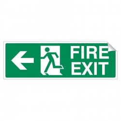 Left Arrow - Fire Exit 120 x 360mm Sticker