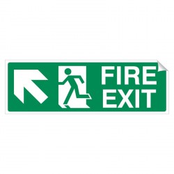 Left Corner Arrow - Fire Exit 150 x 450mm Sticker