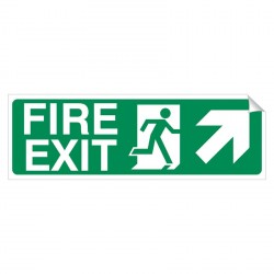 Right Corner Arrow - Fire Exit 150 x 450mm Sticker