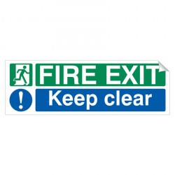 Fire Exit Keep Clear 150 x 450mm Sticker