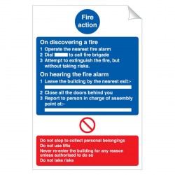 Fire Action 240 x 360mm Sticker