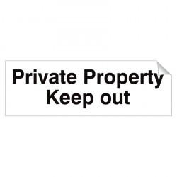 Private Property Keep Out 120 x 360mm Sticker