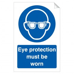 Eye Protection Must Be Worn 240 x 360mm Sticker
