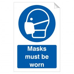 Masks Must Be Worn 240 x 360mm Sticker