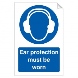 Ear Protection Must Be Worn 240 x 360mm Sticker