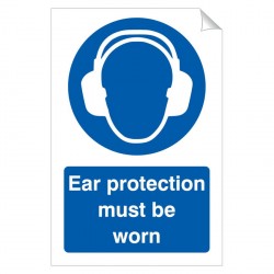 Ear Protection Must Be Worn 240 x 360mm Sticker