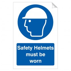 Safety Helmets Must Be Worn 240 x 360mm Sticker