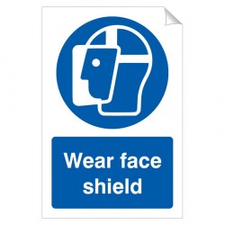 Wear Face Shield 240 x 360mm Sticker