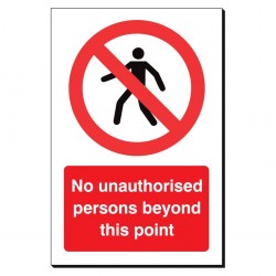 No Unauthorised ... Beyond This Point 120x360 Sign