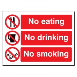 No Eating/Drinking/Smoking 480 x 350mm Sign
