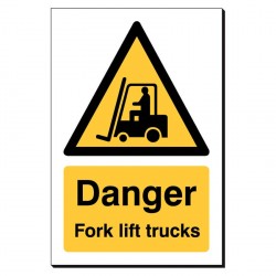 Danger Fork Lift Trucks 240 x 360mm Sign