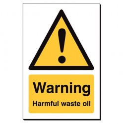 Warning Harmful Waste Oil 240 x 360mm Sign