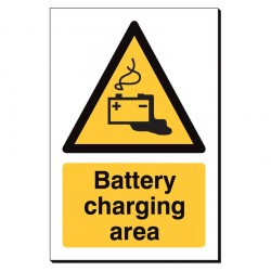 Battery Charging Area 240 x 360mm Sign