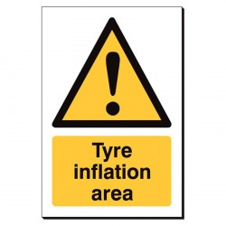 Tyre Inflation Area 240 x 360mm Sign