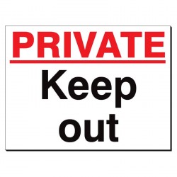 Private Keep Out 480 x 350mm Sign