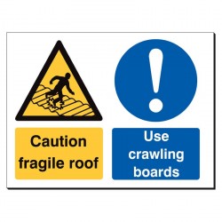 Caution Fragile Roof/Use ... Boards 480x350 Sign