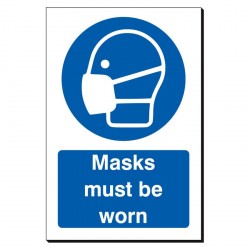 Masks Must Be Worn 240 x 360mm Sign