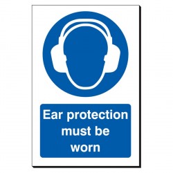 Ear Protection Must Be Worn 240 x 360mm Sign