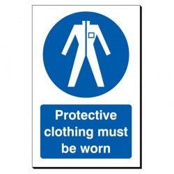 Protective Clothing Must Be Worn 240 x 360 Sign