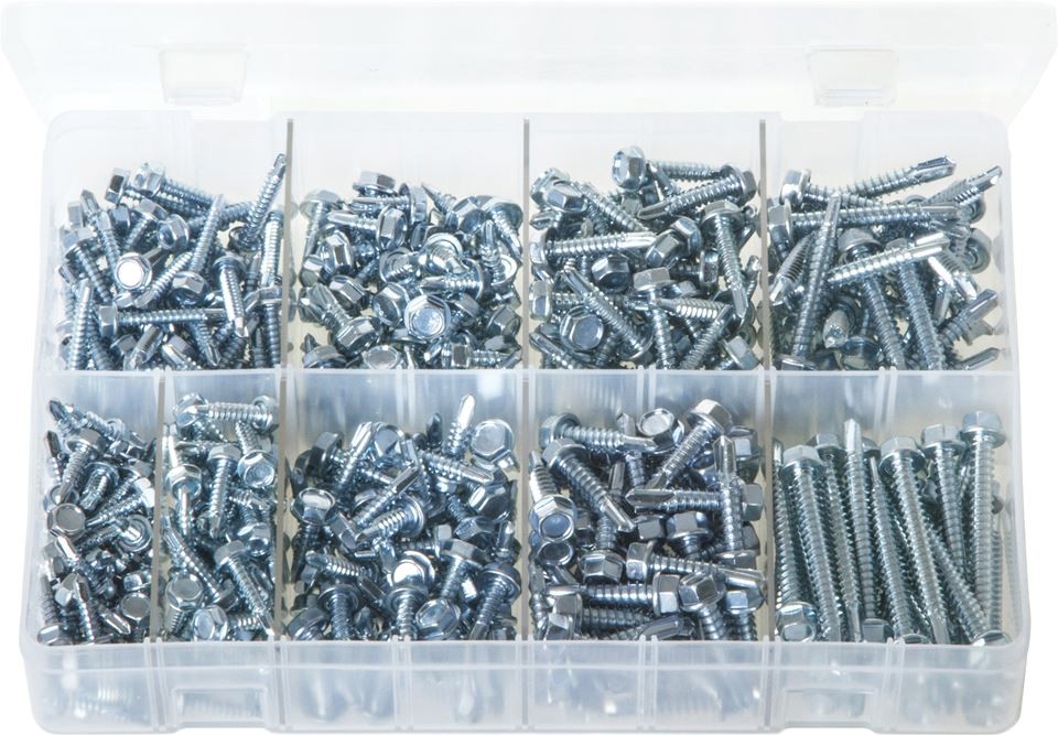 WX 200-Piece Self-Drilling Tapping Screw Assortment – Hex Head SAE – 15003