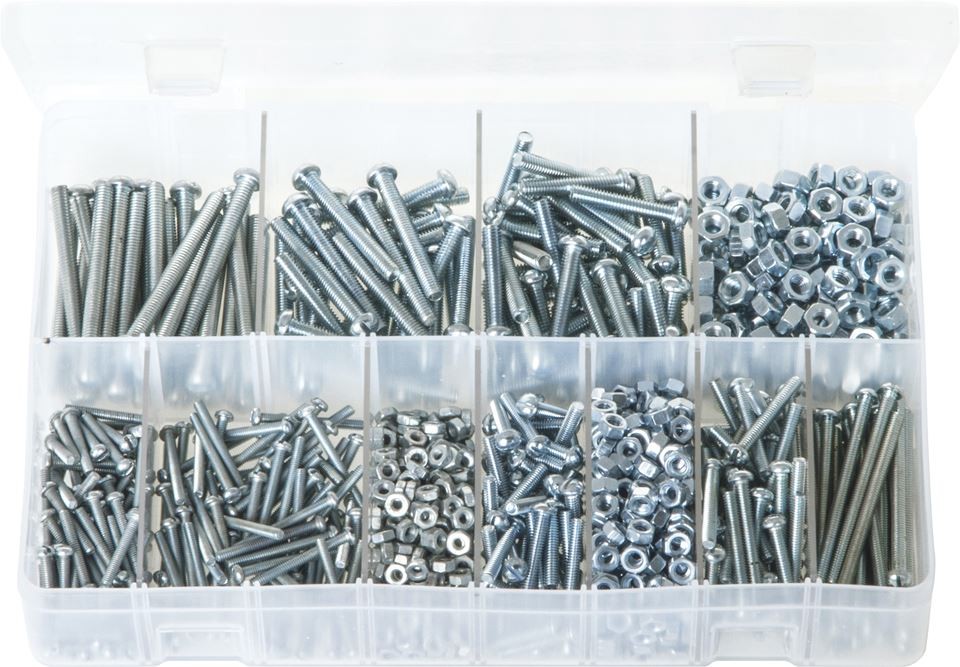 thumbnail image 2 of Steel BA Screws & Nuts Assortment - Round Head, 300 Pairs In Various Sizes 2 of 6