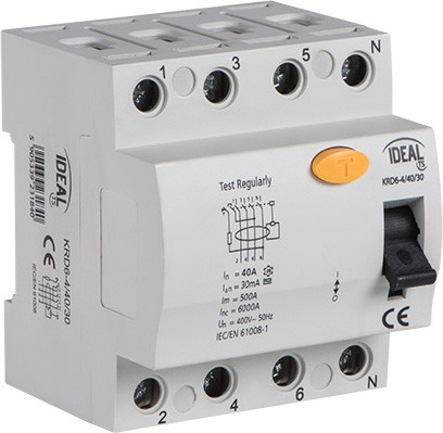 RCD Circuit Breaker - 4 Pole