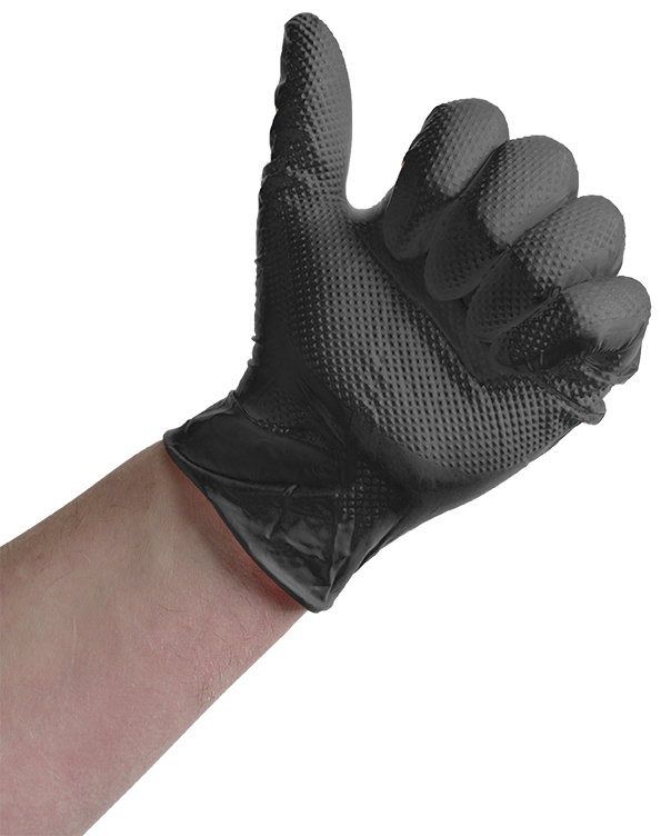 OnHand ‘Grip Plus’ Black Nitrile Gloves