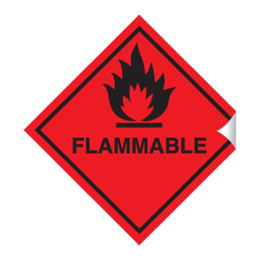 Flammable 100 x 100mm Sticker