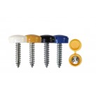 'Everyday' ESSENTIALS Mixed Security Number Plate Fasteners - Self-Tappers with Hinged Caps 